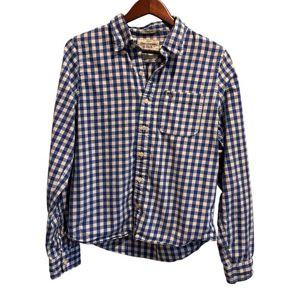 Abercrombie & Fitch Other - Abercrombie Fitch Blue White Checked Men’s Button Down Shirt Muscle Style XL